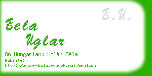 bela uglar business card